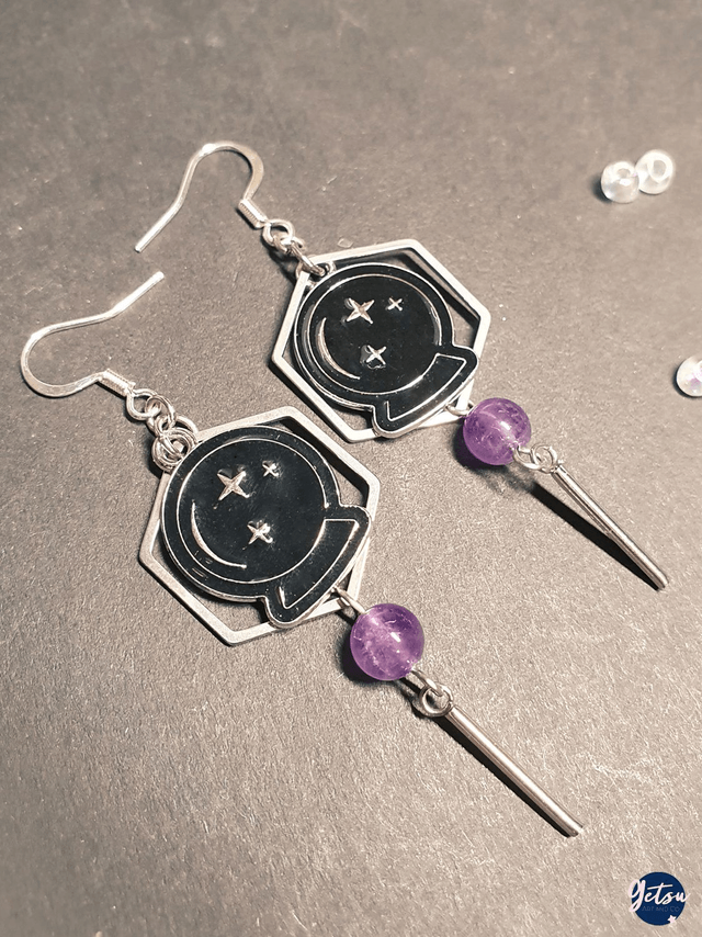 Boucles d'oreilles divinatoires et améthystes