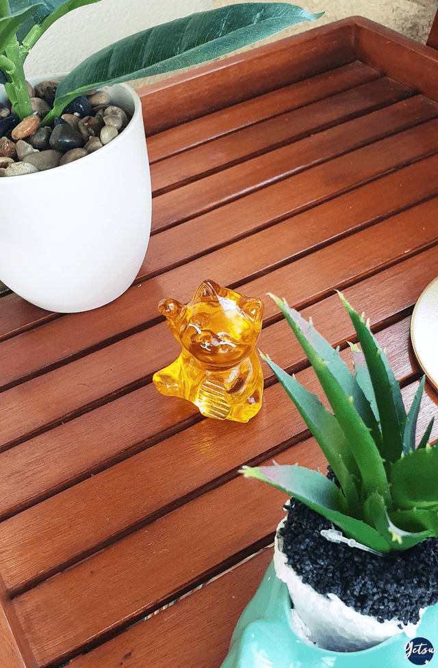 Statuette Maneki Neko jaune