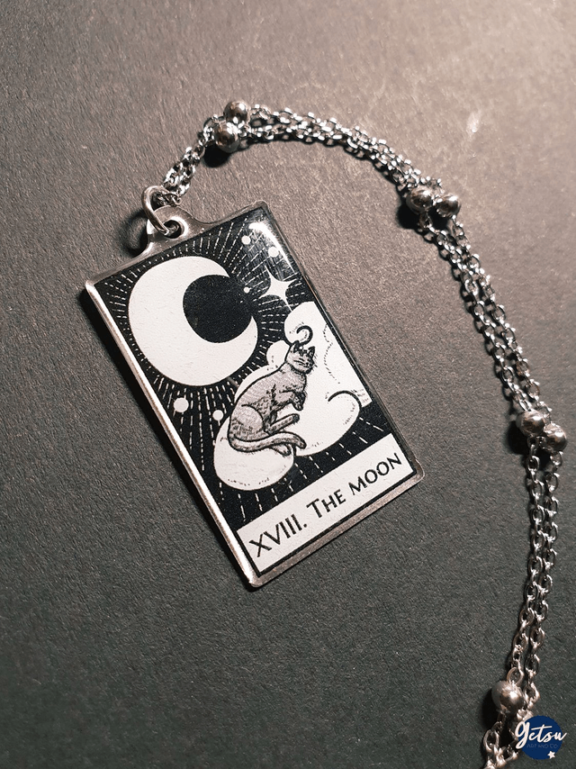 Collier tarot carte "The Moon"