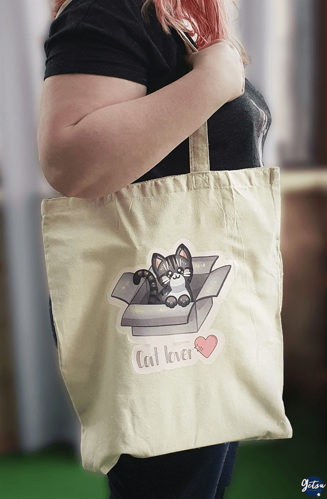 Totebag "Cat lover", 12 variations