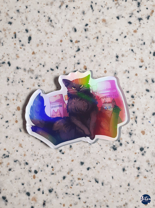 Magnet chat chapardeur holographique