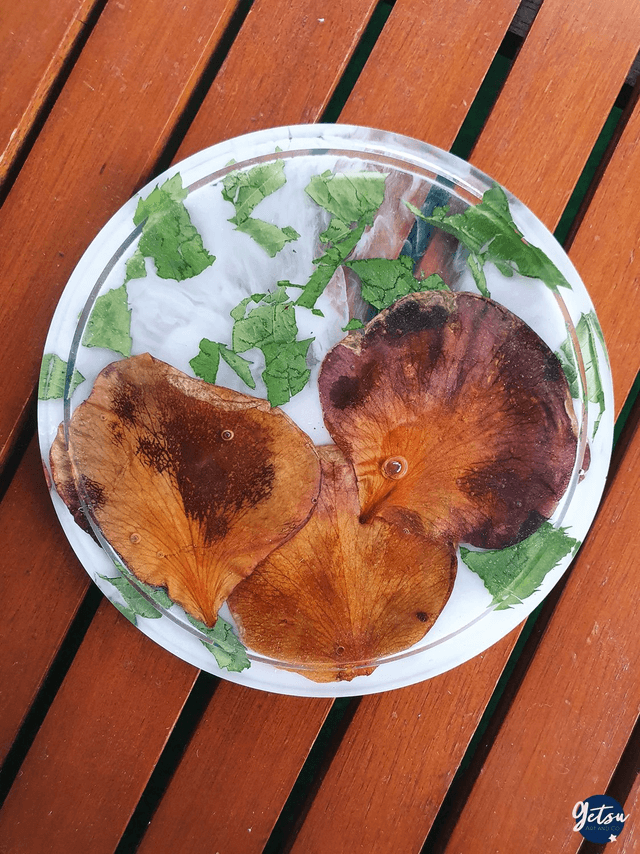 Petit vide-poche pétale marron et blanc