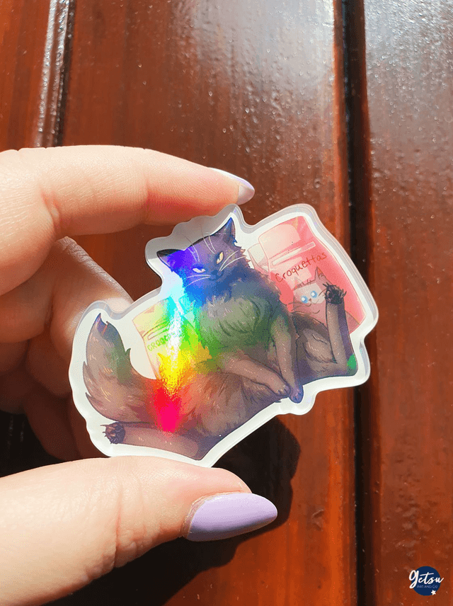 Magnet chat chapardeur holographique