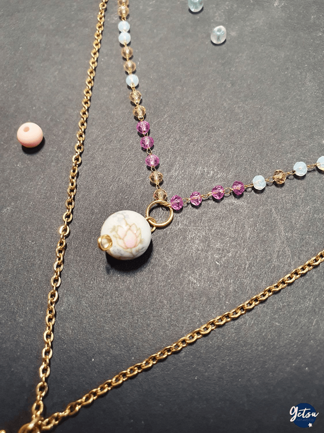 Collier double tournesol