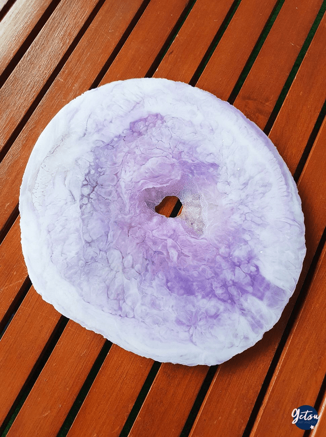 Plateau inspiration tranche d'agate, violet