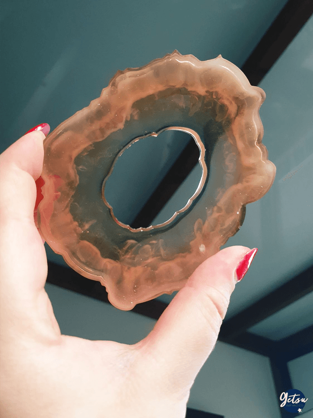 Sous-verre inspiration tranche de pierre, marron 