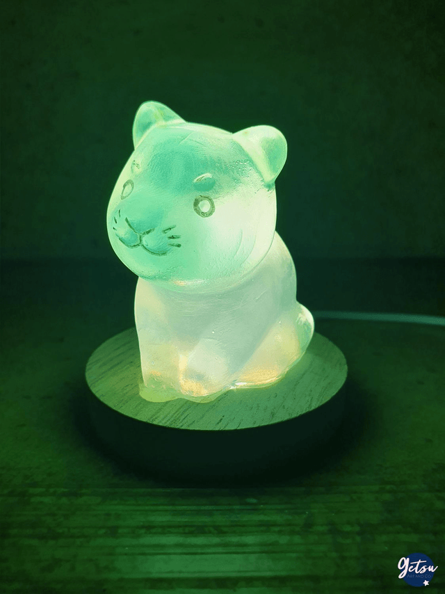 Veilleuse tigre turquoise