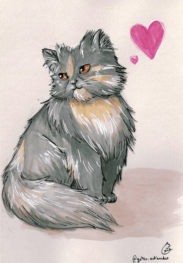 Commande de dessin d'un chat