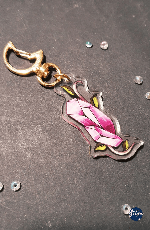 Porte-clef cristal violet