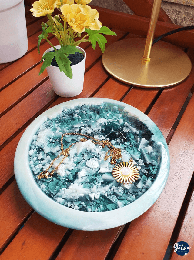 Grand vide-poche cristal, vert