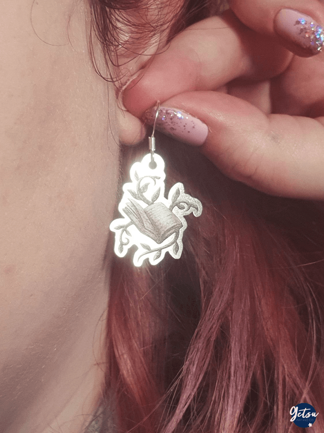 Boucles d'oreilles livre et vignes