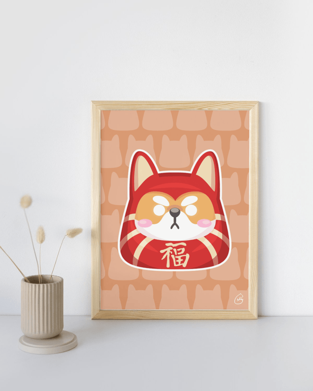 Poster A4 - shiba daruma