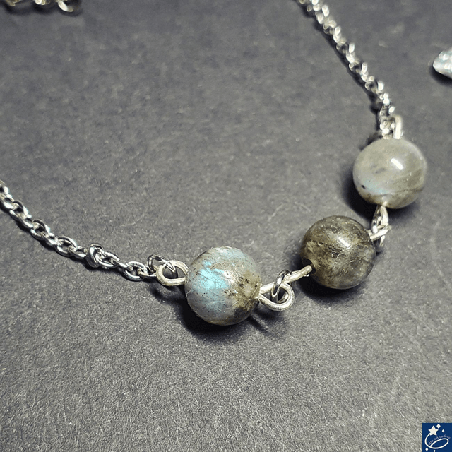 Bracelet en acier inox et labradorite