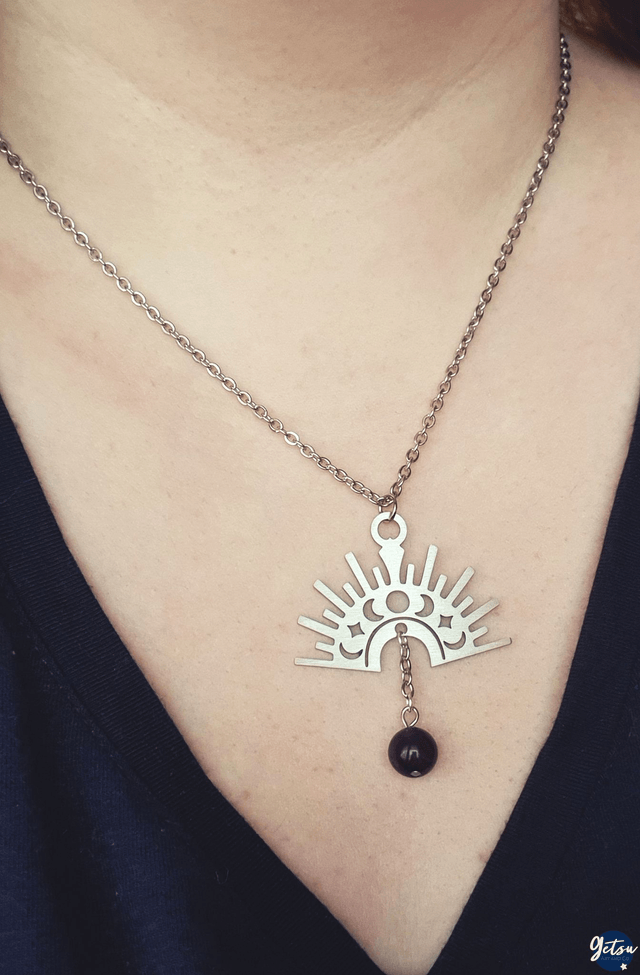 Collier couronne rayonnante et améthyste