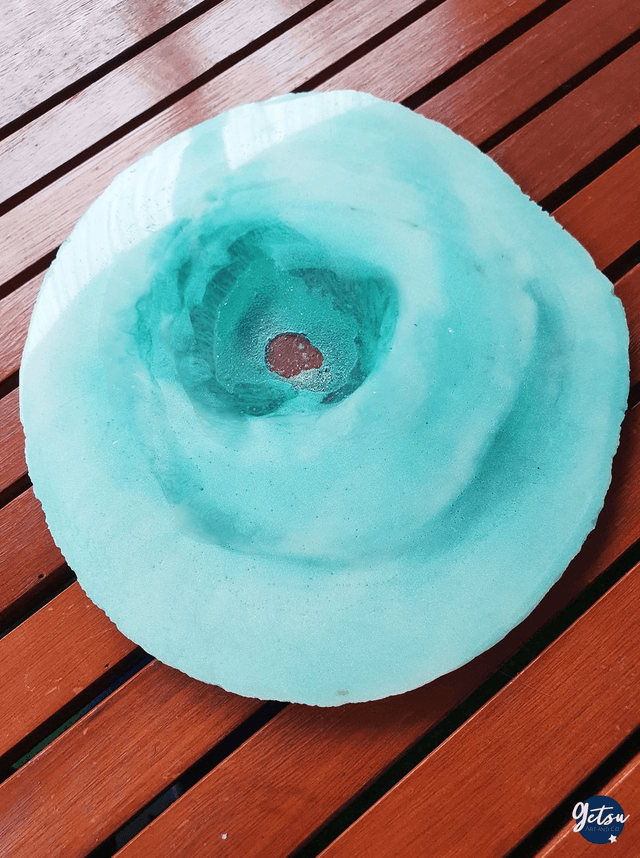 Plateau inspiration tranche d'agate, turquoise