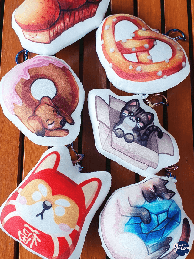 Porte-clef coussin daruma shiba