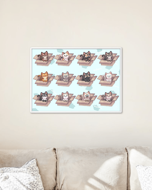 Poster A4 - chats dans les cartons