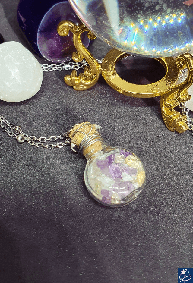 Collier potion d'améthyste et citrine 