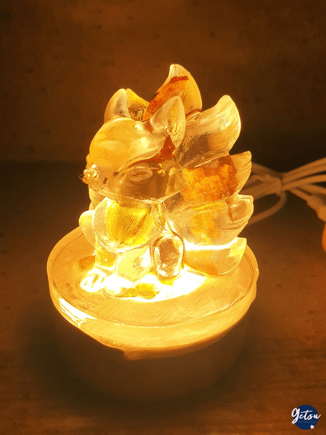 Veilleuse kitsune fleuri