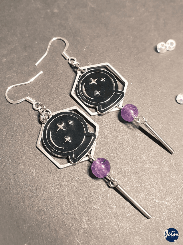 Boucles d&#039;oreilles divinatoires et améthystes