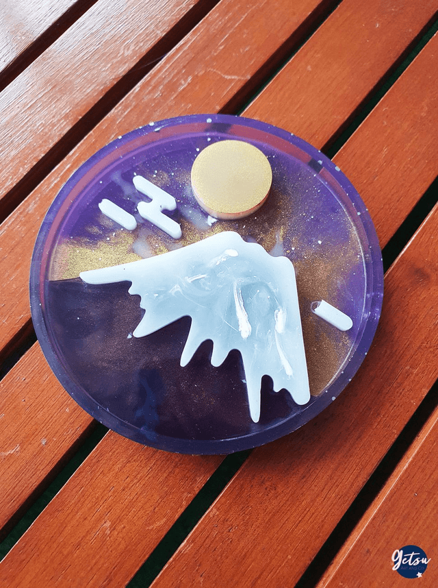 Sous-verre mont Fuji violet