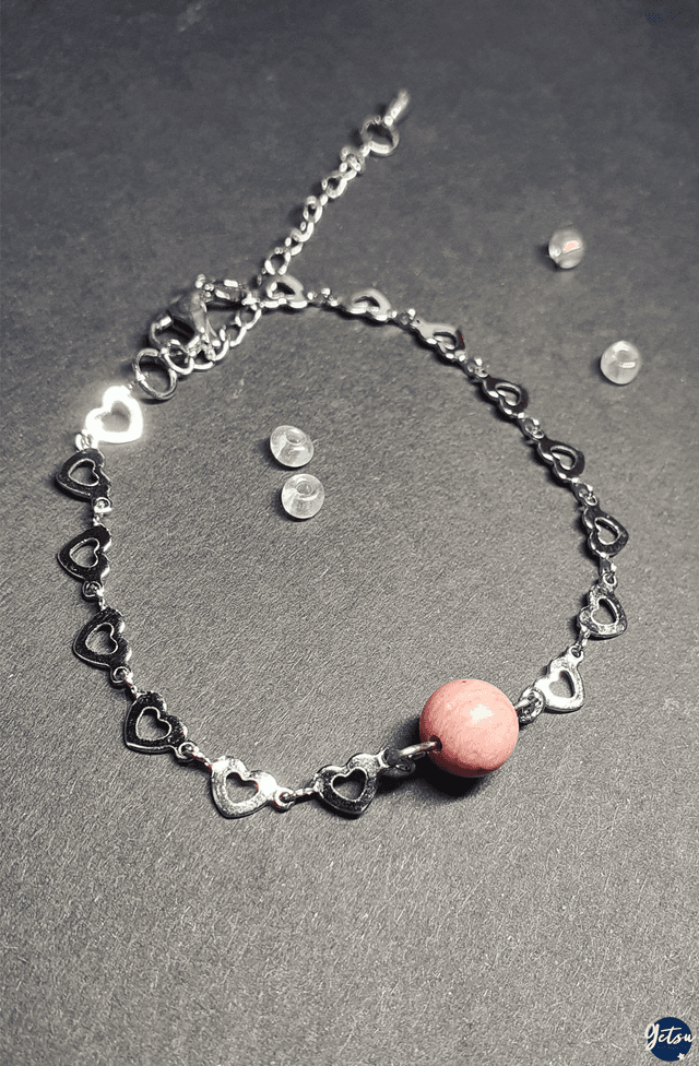 Bracelet coeur rhodonite