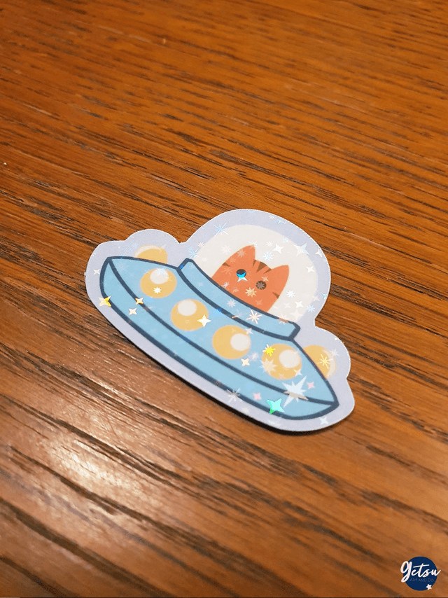 Sticker chat de l&#039;espace holographique