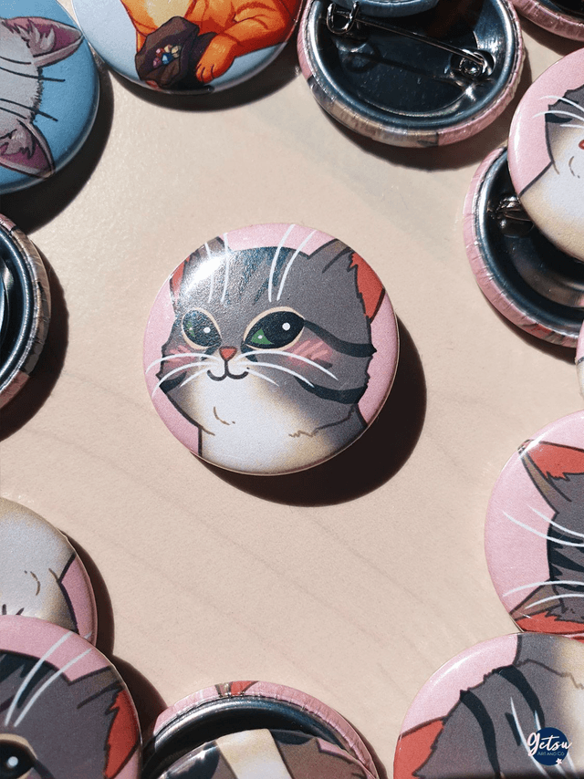 Badge chat émotion blush