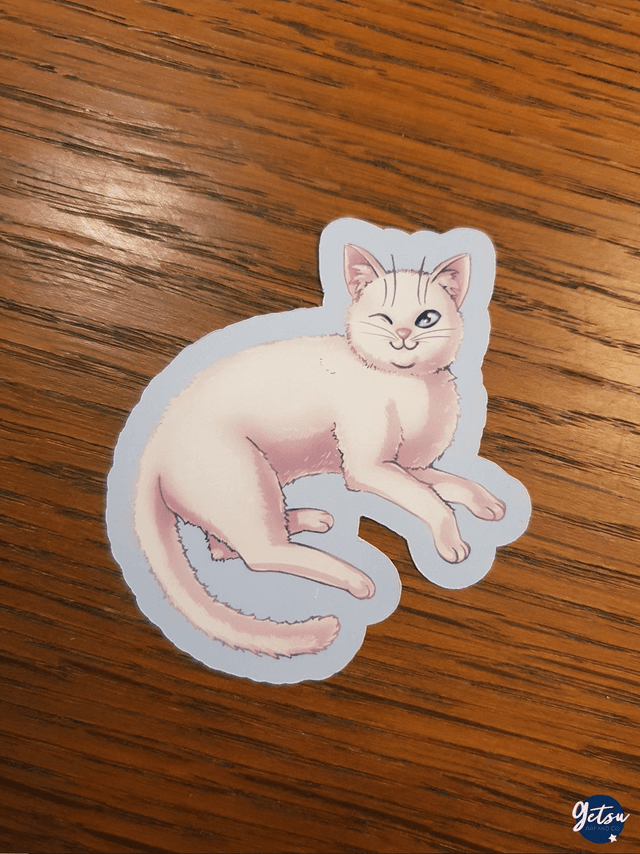Sticker chat blanc