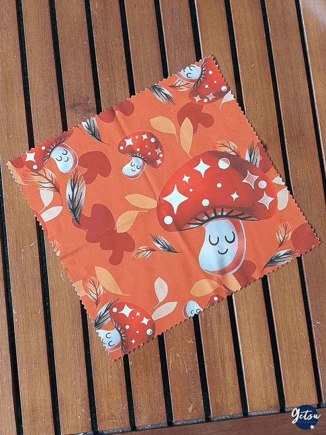 Essuie-lunettes champignons et feuilles