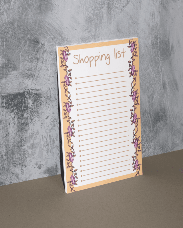 Bloc-note shopping list