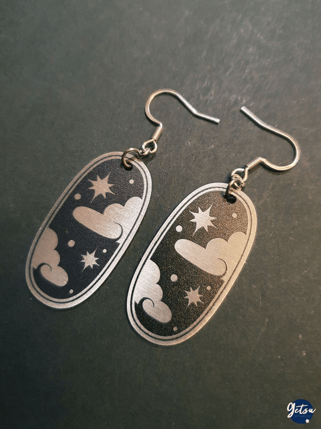 Boucles d'oreilles de nuage et étoiles